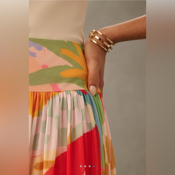 NWOT Anthropologie x Farm Rio Drop-Waist Printed Maxi Skirt // Size XL - Picture 4 of 4